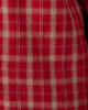 Found Skjorte Camp Raw Cut Fringe Plaid Red L