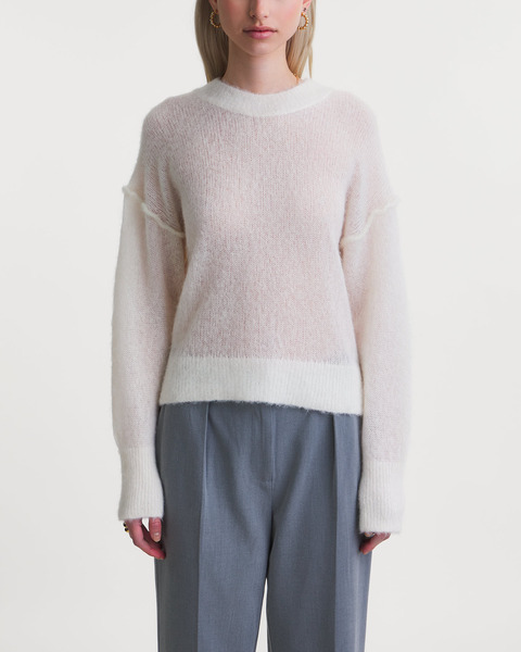 Sweater Brushed Alpaca Knit Offwhite 1