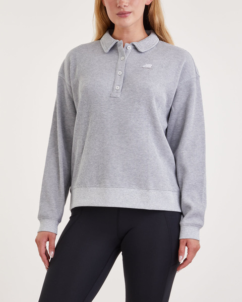 Sweater Athletics Collared Long Sleeve Grey 1