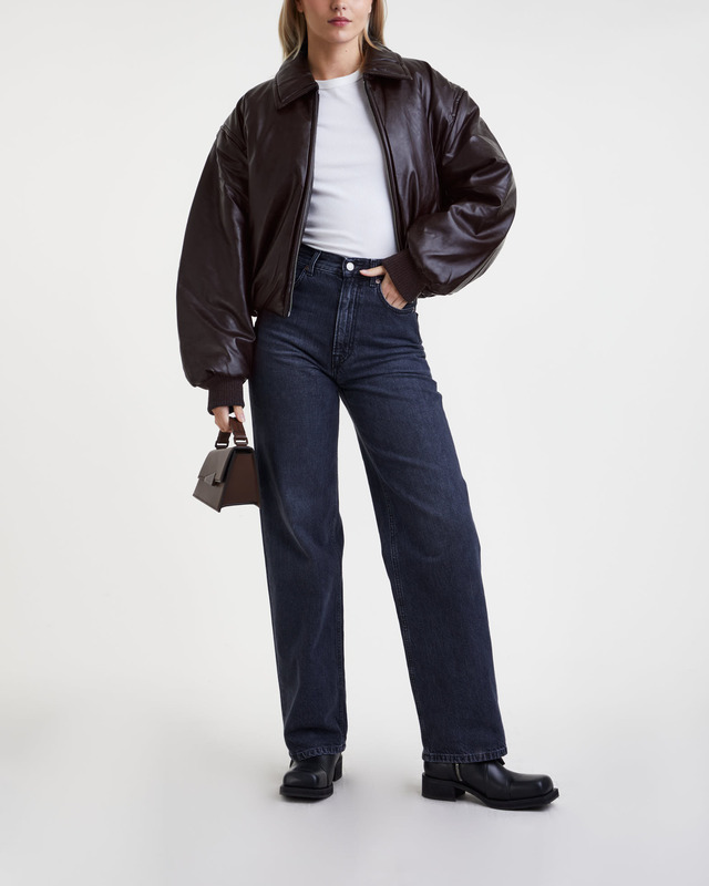 Acne Studios Jacka Coated Bomber Mörkbrun 40