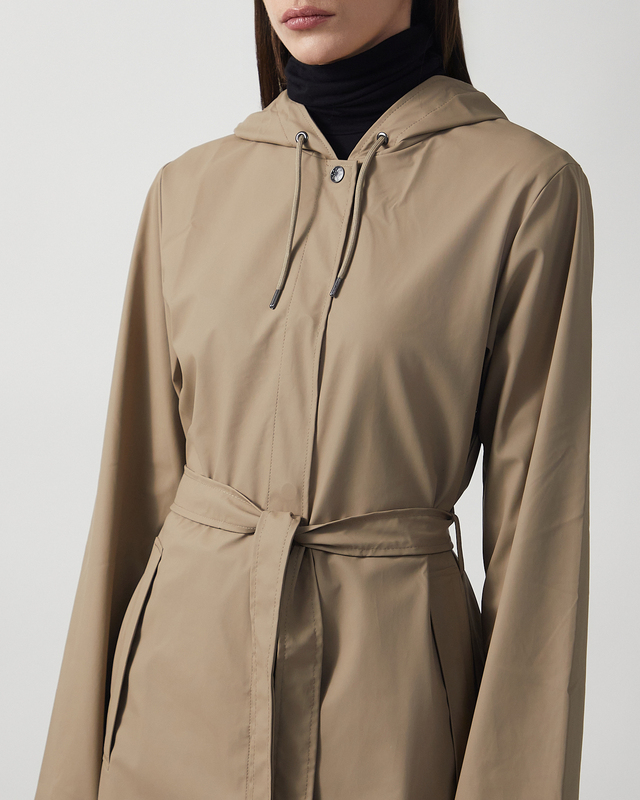 Rains Jacket A-Line Longer W Beige L