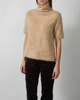 Soft Goat Striktrøje Brushed Short Sleeve Turtleneck Camel XL