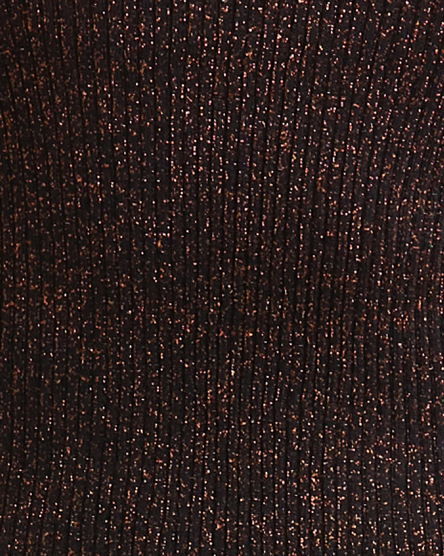 Ganni Topp Sparkle Rib Highneck Koppar S
