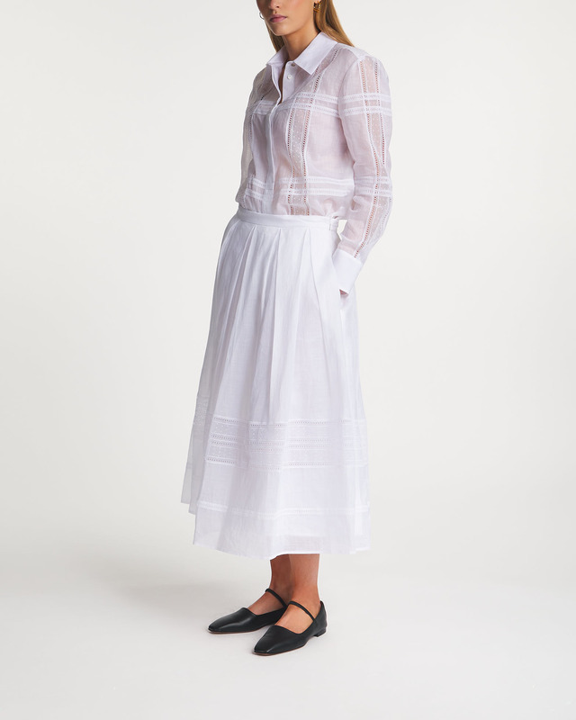 Max Mara Studio Skirt Patto White IT 40 (EUR 34)