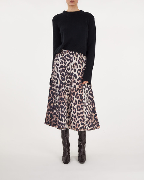 Skirt Print Denim High Waist Leopard 2