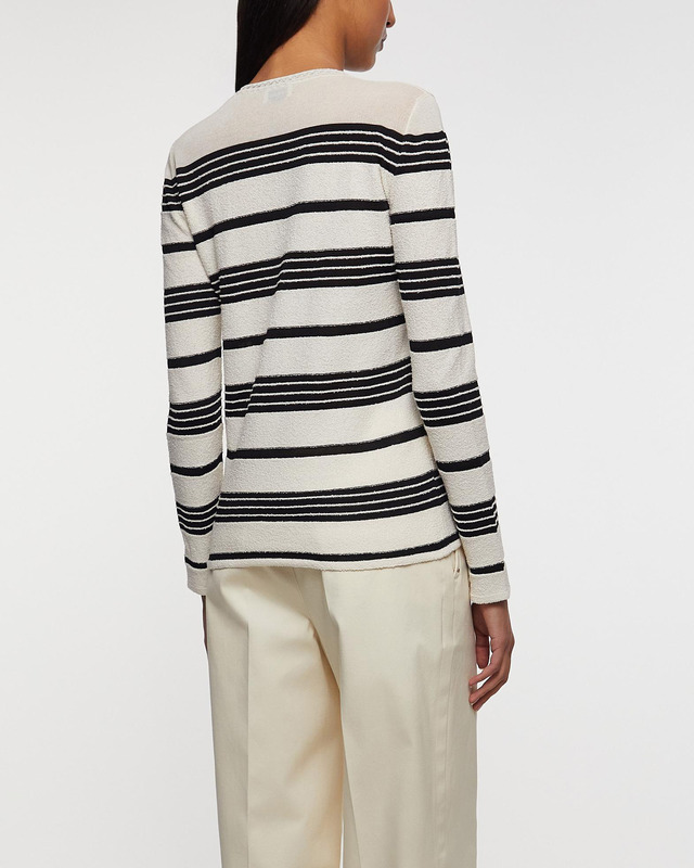 Moncler Sweater Striped Bouclé Jumper Mörkgrå L