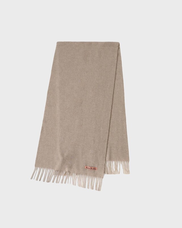 Acne Studios Fringe Wool Scarf Oatmeal ONESIZE