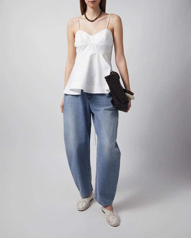 RÓHE Top Bustier Peplum White 36