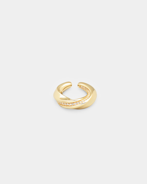 Infinity Ear Cuff Rock Crystal Gold Guld 1
