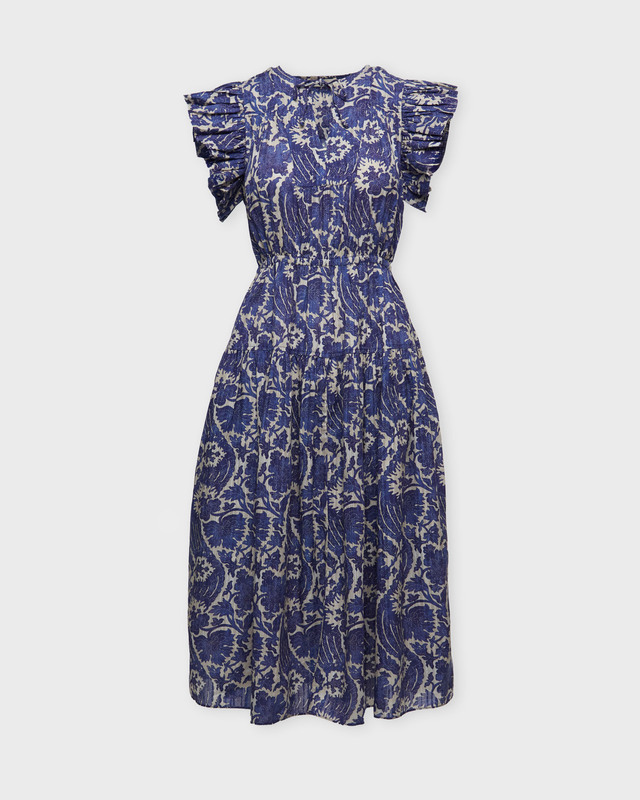 Ulla Johnson Klänning Kairi Flutter Sleeve Midi  Blå US 4 ( EUR 36)