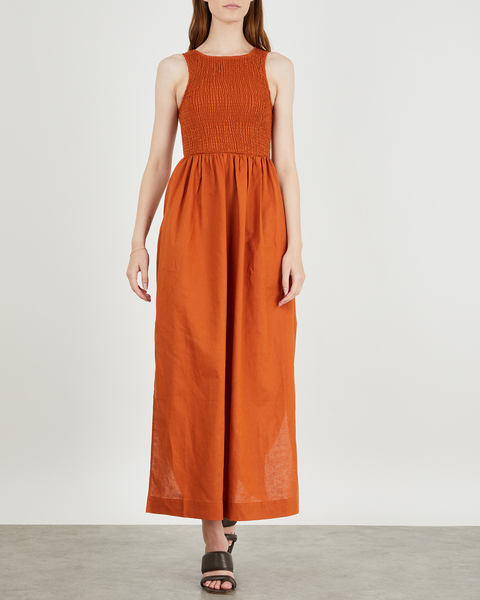 Klänning Velvet Smock Caramel 1