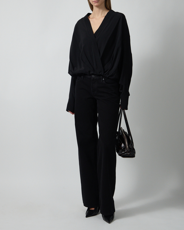 Sportmax Bluse Loose-Fit Pure Silk Black IT 44 (EUR M-L)