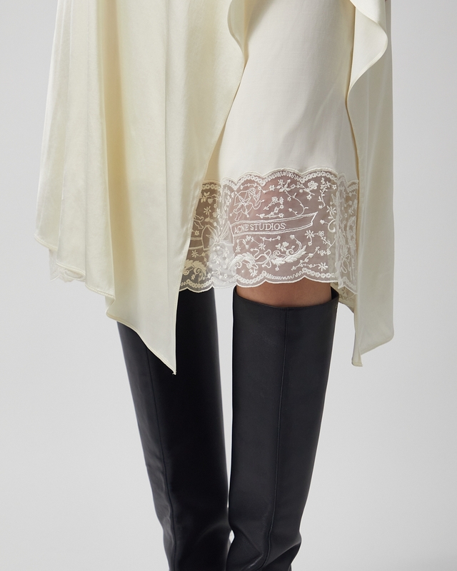 Acne Studios Skirt Layered Satin Cream 34