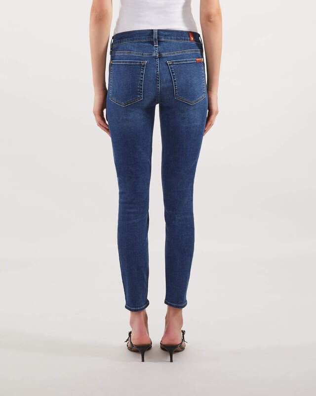 7 For All Mankind Jeans The Ankle Skinny Bair Eco Mörkblå 27