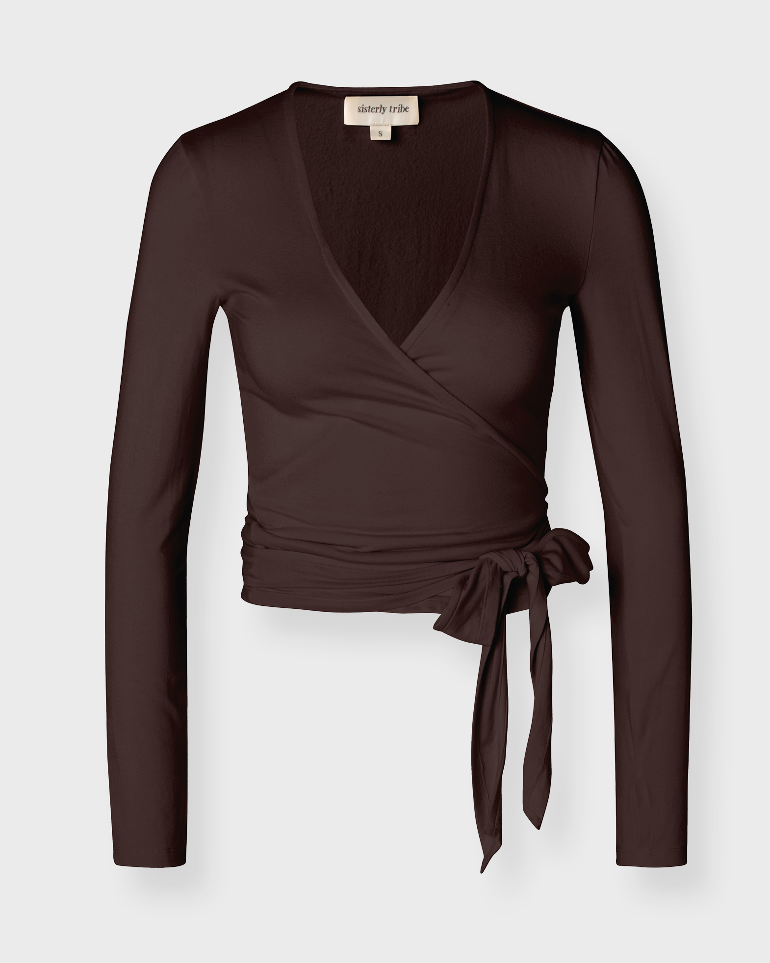 Sisterly Tribe Women's Espresso Top Soft Ballet Wrap S