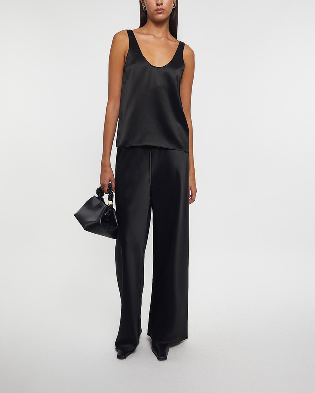 Almada Label  Trousers Bias Satin Pants Black XS