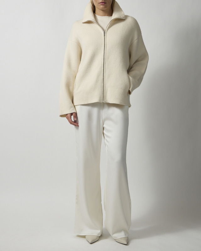 Soft Goat Cardigan Double Knit Hvit L