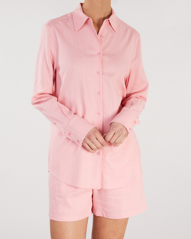 Wakakuu Icons Shirt Linen Pink L