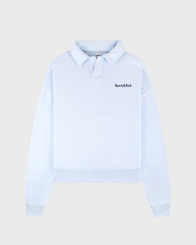 Sporty & Rich Poloskjorte Serif Logo Embroidered Light Blue L