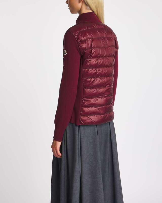Moncler Padded Wool Cardigan  Röd S