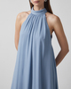 Malina Dress Sabrina Halterneck Ruffled Midi Sky S
