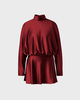 Malina Minikjole Vilja Satin Blouson Burgundy 36