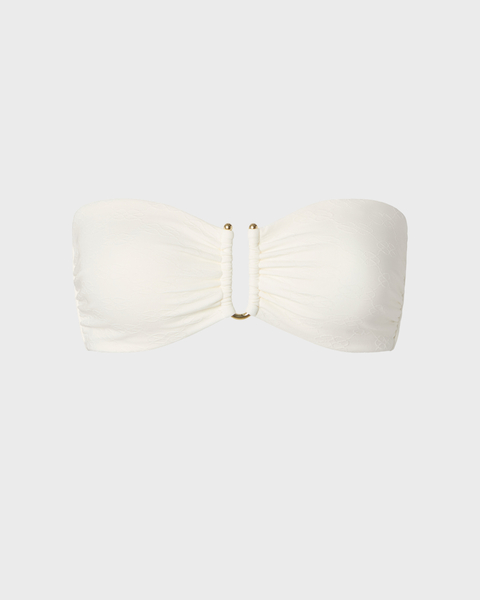 Bikinitopp Signature Gold Embellished Bandeau Vanilla 1