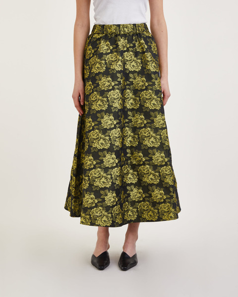 Skirt Jacquard Suiting Maxi Yellow 2