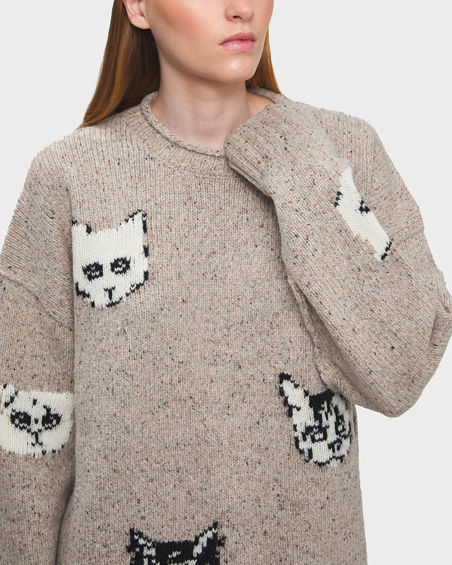 Acne Studios Tröja Knitted Jacquard Beige S