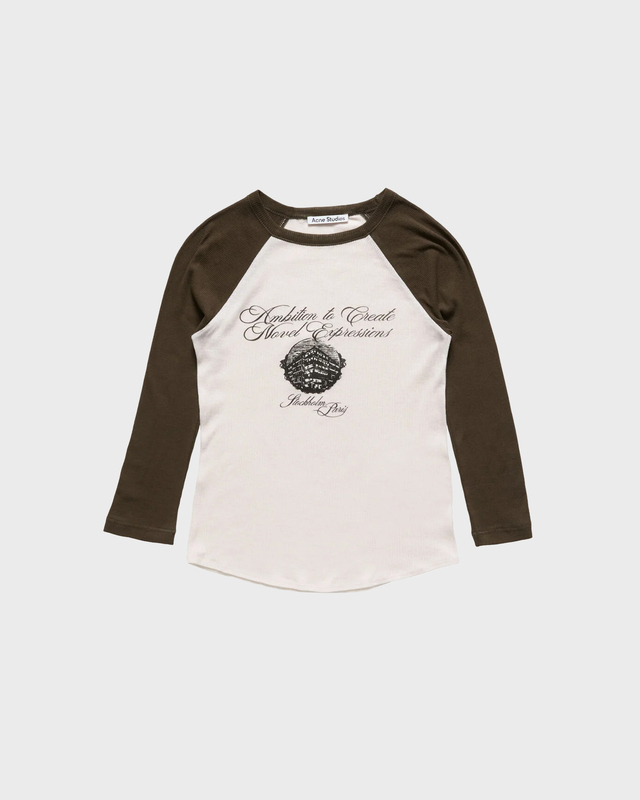 Acne Studios T-shirt Fitted Crewneck Ribbed Beige L