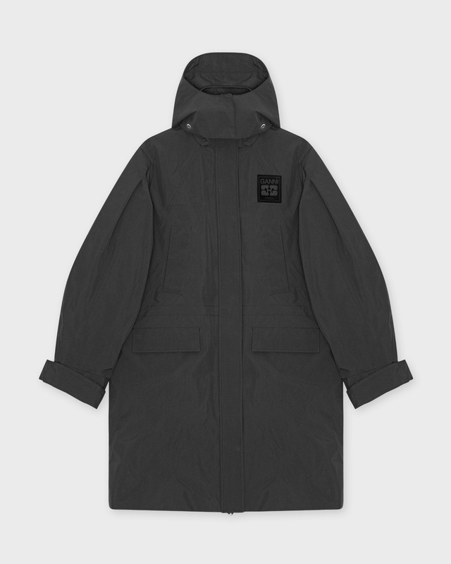Ganni Coat Ripstop Tri-Layer Parka  Phantom  38