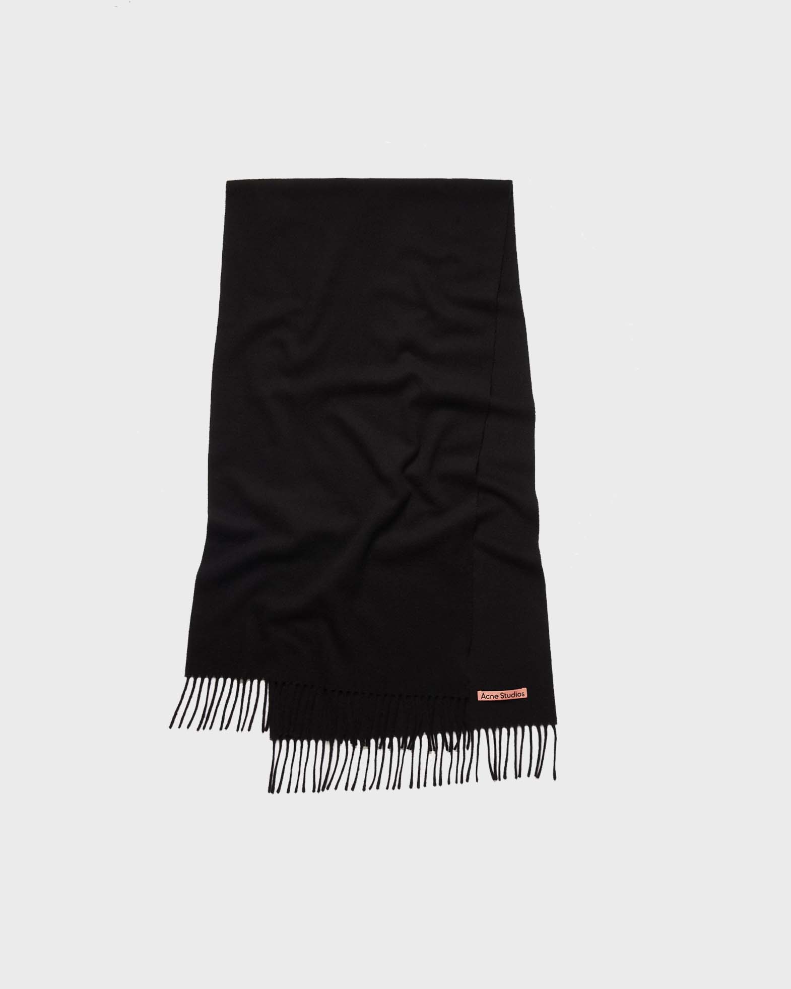 Acne Studios Women's Black Fringe Wool Scarf Onesize