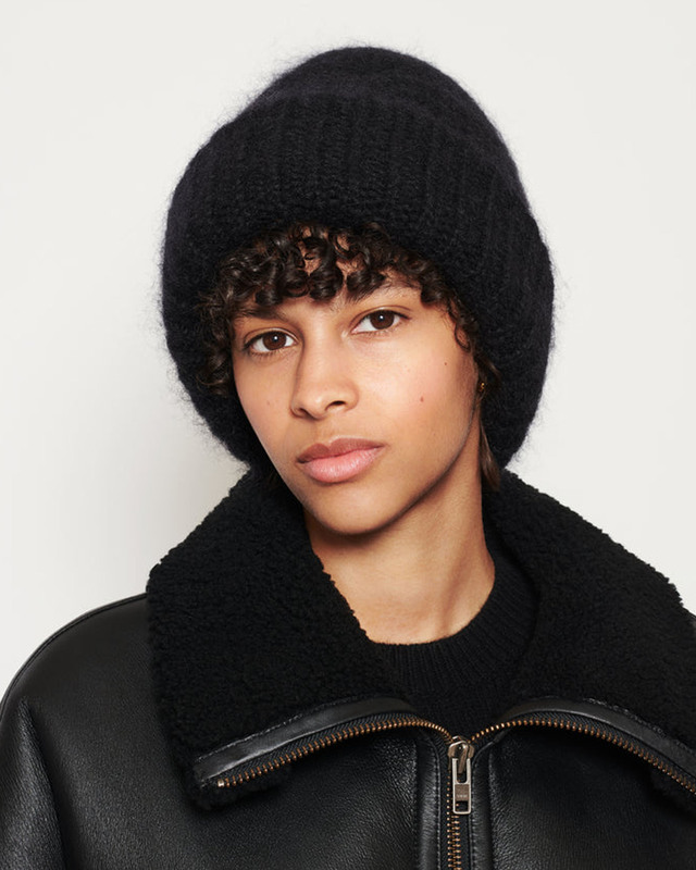 Teurn Studios Beanie Mohair Rib Black ONESIZE