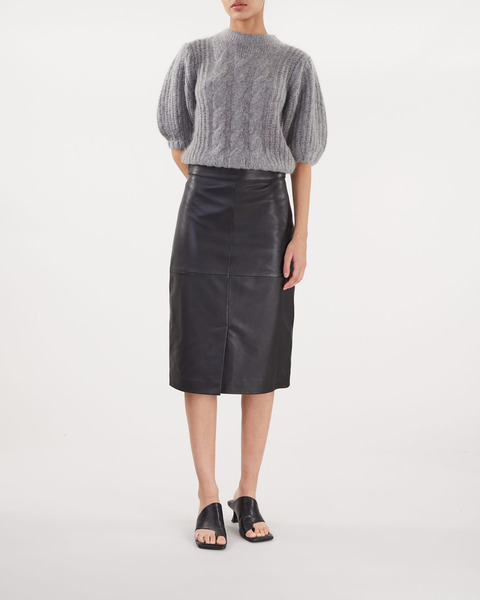 Leather Skirt  Black 2