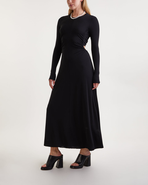 Klänning Long Sleeve Jersey Open Back Svart 1