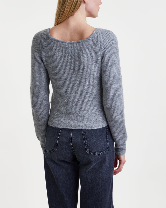 GANNI Sweater Soft Wool Blouse Grey melange S