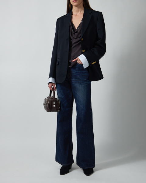Blazer Wool Layered Navy 2
