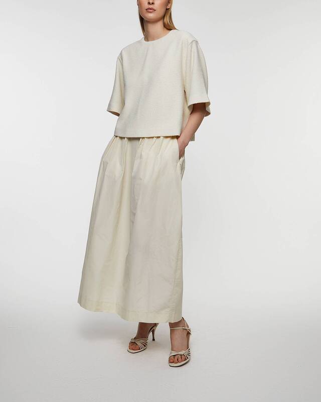 Dagmar Skirt Curved Pleated White 38