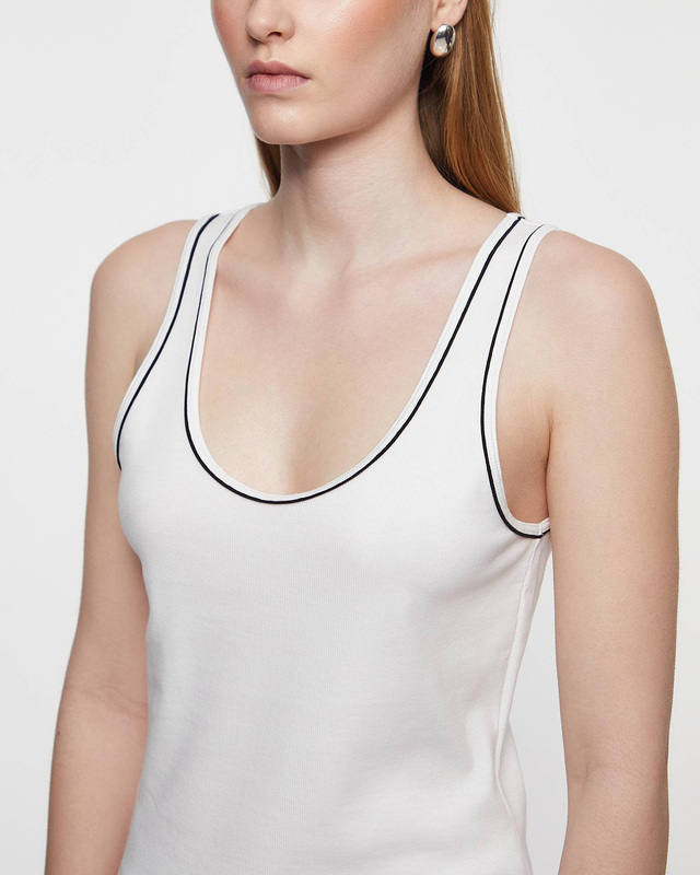 Theory Topp Scoop Neck Tank Ivory XS
