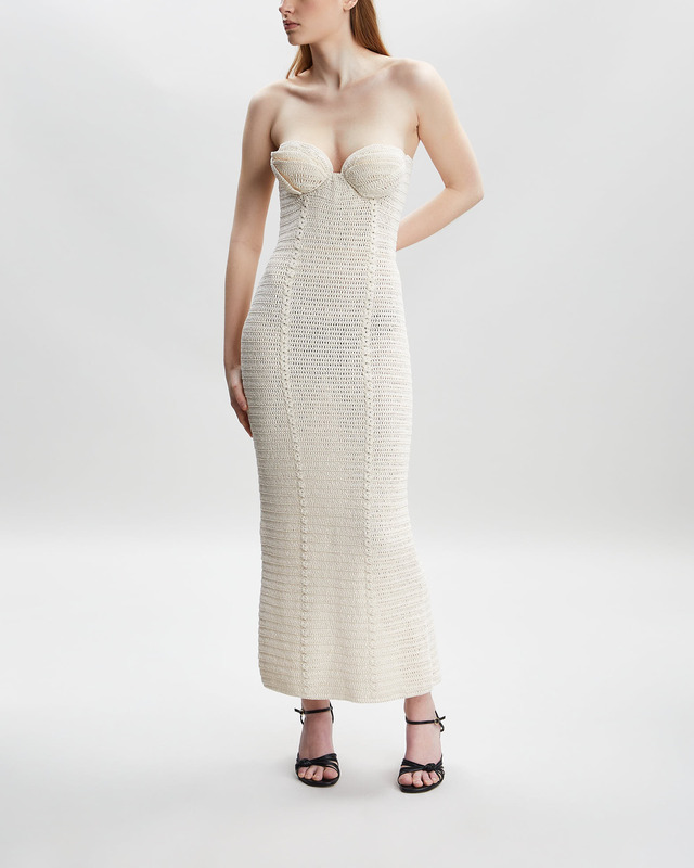 Magda Butrym Klänning Crochet Bustier Beige FR 36 (EUR 34)