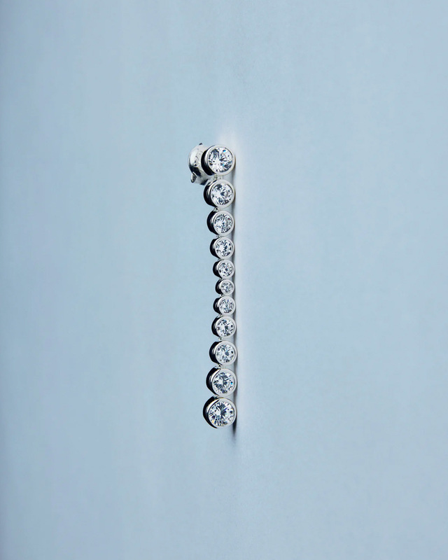 Ragbag Earrings Oda Long  Silver ONESIZE