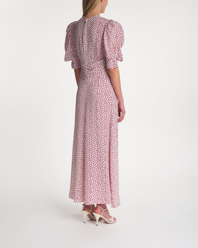 ROTATE Birger Christensen Maxi Klänning Printed Flowy Vit/rosa 42