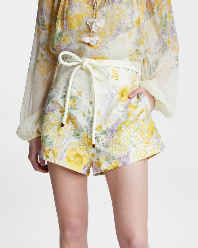 Zimmermann Shorts Harmony High Waisted Yellow 2 (M-L)