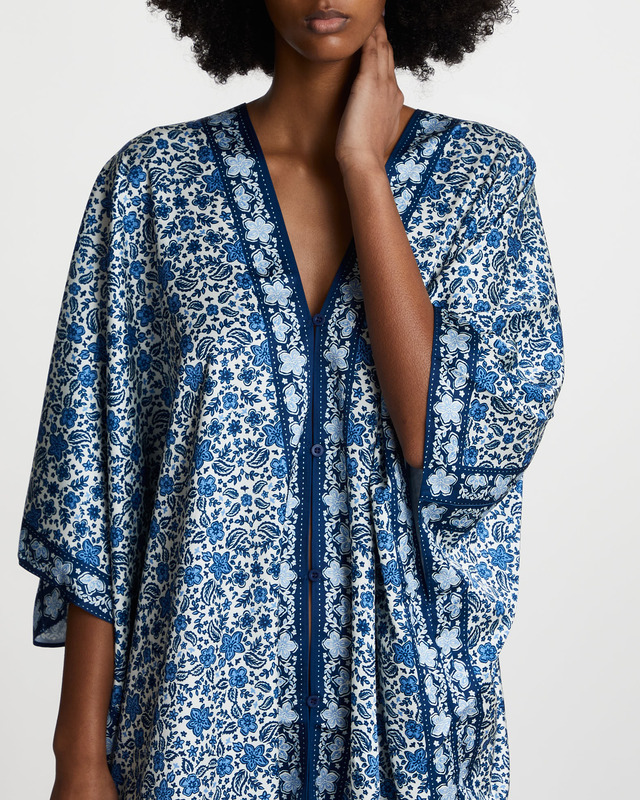 Malina Kaftan Ambra Printed Blå ONESIZE