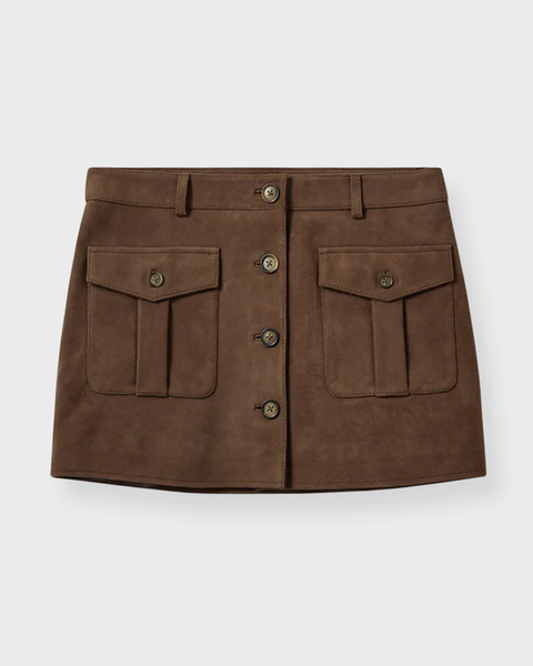 Skirt Mini Suede Mörkgrön 1