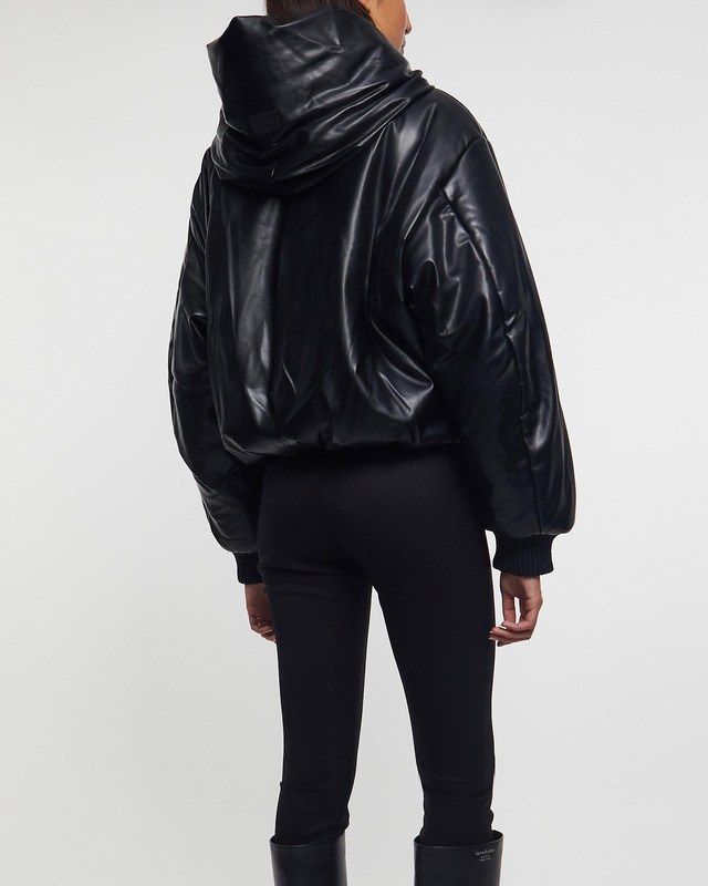 Acne Studios Jacket Hooded Faux Leather Black 36