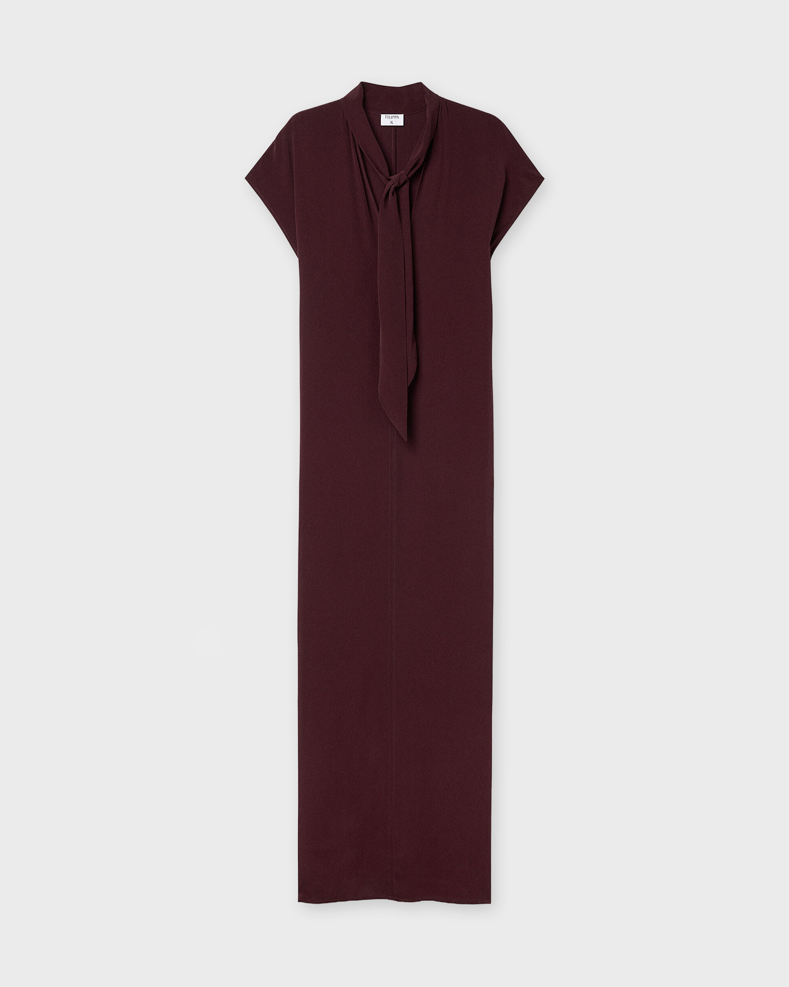Filippa K Klänning Long Tie-Neck Burgundy 34