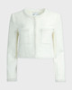 Self-Portrait Jacket Cream Bouclé Pearl Trim Creme UK 6 (EUR 34)
