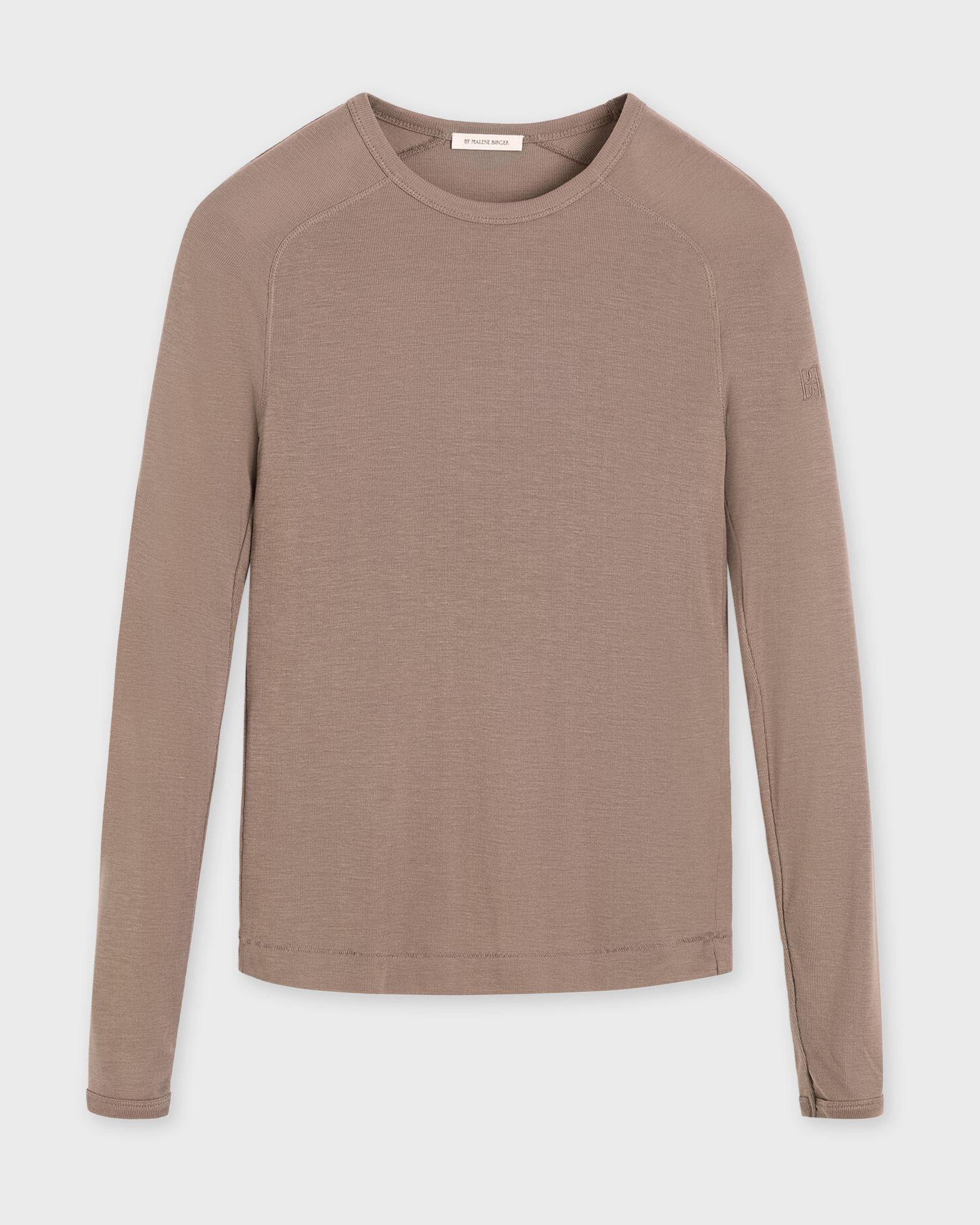 By Malene Birger Women's Chocolate T-Shirt Long Sleeve Fritha Lyocell S