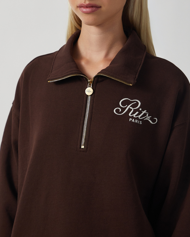 Ritz Paris x Frame Tröja Ritz Half Zip Polo Chocolate XL